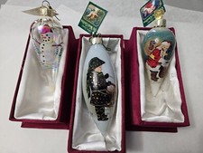 Trio of Old World Christmas Glass Ornaments Vintage Original Boxes w/ Tags