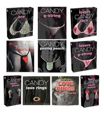 Sexy Edible Candy Sweets Underwear G-String Bra Pouch Nipple Tassels Adult  Xmas 