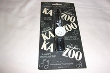 Vtg Kazoo Musical Hum-m Tune Black  White OVER THE HILL NOS USA Deluxe Trumpet