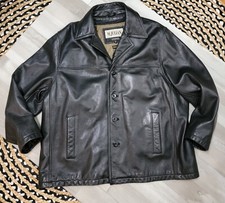 Vintage M.Julian Wilson's Leather Black Thinsulate Button Coat Mens Size 1X
