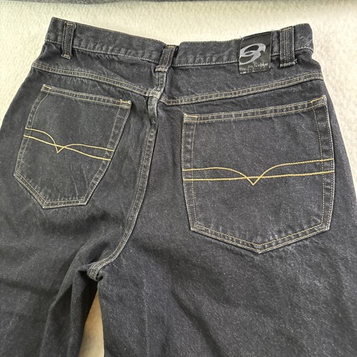 Vtg Anchor Blue BLACK Denim BEYOND BAGGY Grunge 90s Y2K Jeans Men Sz 36x30 Skate - Picture 14 of 16