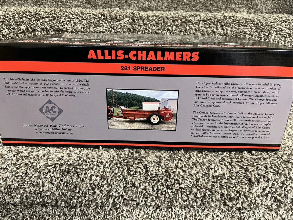 2022 SpecCast 1: 16 橙色 SPECTACULAR Allis-Chalmers 281 扩散器 全新!! — 第 4/4 张图片