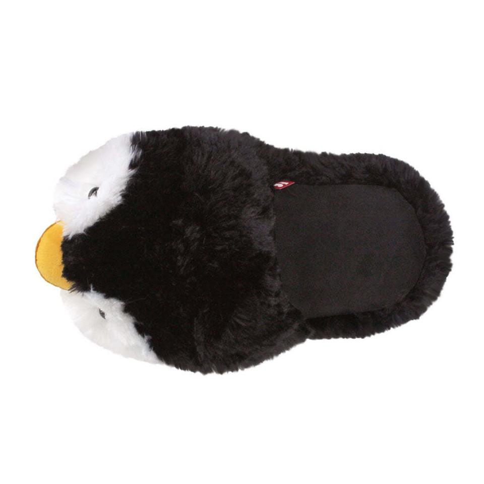 Fuzzy Penguin Slippers - Black & White Animal Shoes for Men & Women ONE