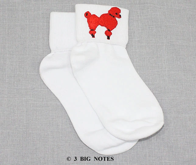GIRLS 50s Poodle Skirt/ Sock Hop Acc. Lot - Socks, Glasses, Scarf _ RED - Image 2 of 4