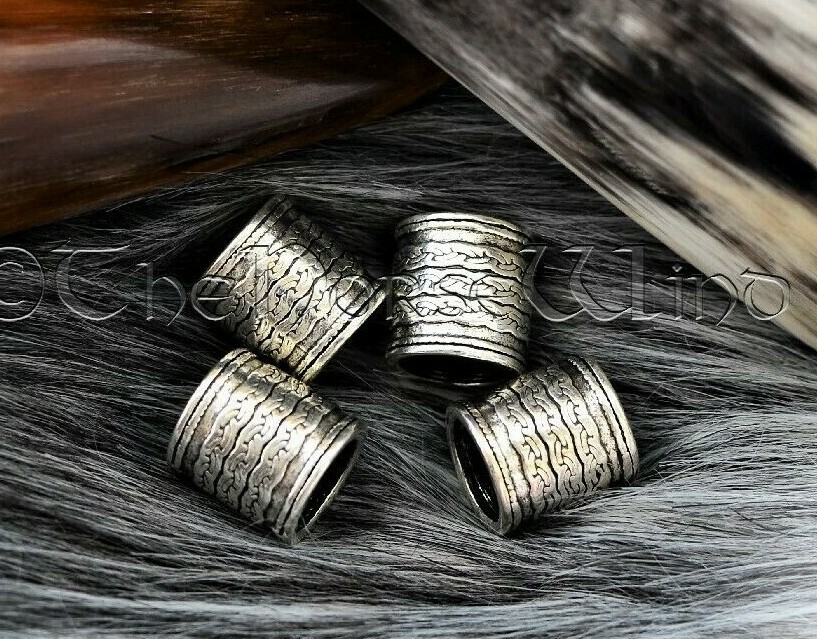Bronze Norse Viking Celtic Beard Beads Rings, Medieval Dwarf Dreadlock Pirate Hair Beads, Pagan Jewelry In Kenya