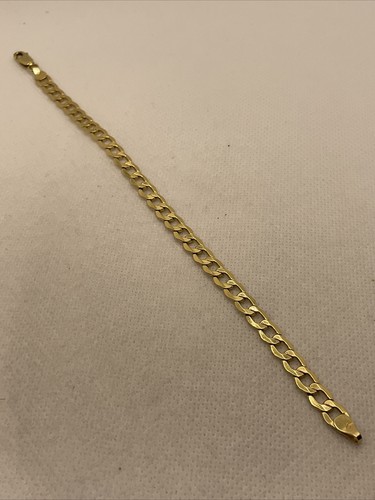 ELEGANT 14K Yellow Gold 5.6mm CUBAN CURB Link Hollow Bracelet 7.25”long 3.9g - Picture 5 of 16