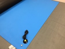 2LAYER RUBBER ESD ANTI-STATIC HI-TEMP GROUNDING MAT- 24 X 36 W/GROUND CABLE-BLUE