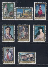 SPAIN ESPAÑA 1971 COMPLETE SET MINT MNH Sc# 1663 - 1670 ZULOAGA PAINTING