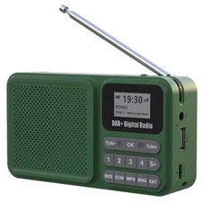 Portable Rechargable DAB+ Radio Bluetooth Solar Compact Class Radio - Green P11