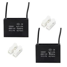 CBB61 Terminal Ceiling Fan Motor Running Rectangle Capacitor 450V 4UF