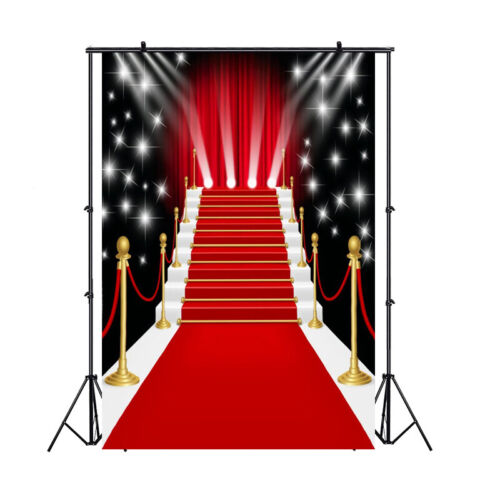 Stage Red Carpet Backdrop Light Music Party Awards VIP Photo Background Banner - Picture 1 of 13
