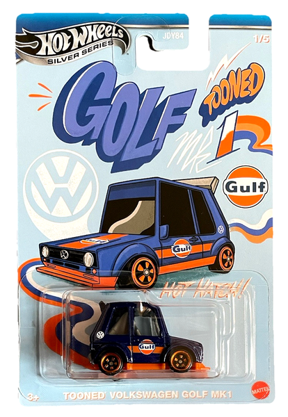 Hot Wheels Tooned Vw Volkswagen Golf MK1 1/5 1:64 Modellauto Spielzeug Gulf Ger-image