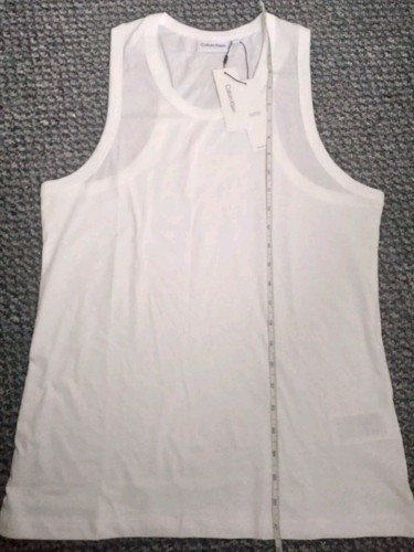 Calvin Klein White Vest Top. Relaxed Fit. Racerback. NEW With Tags. Size M - Picture 13 of 13