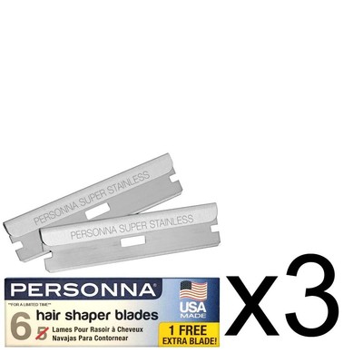 BARBER SALON PERSONNA HAIR STYLING SHAPER REPLACEMENT BLADE 5PK+1  BONUS- 3 PACK