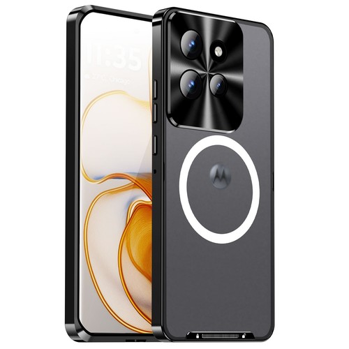 For Motorola Edge 50, Shockproof Aluminum Metal Bumper Magnetic Back Cover Case - Picture 4 of 21