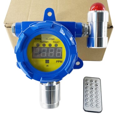 Fixed Hydrogen Leak Detector H2 Gas Analyzer with 0-1000PPM Sound & Light Alarm