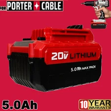 for PORTER CABLE 20V 20 Volt Lithium-Ion Battery Max 5.0Ah PCC680L PCC685L NEW