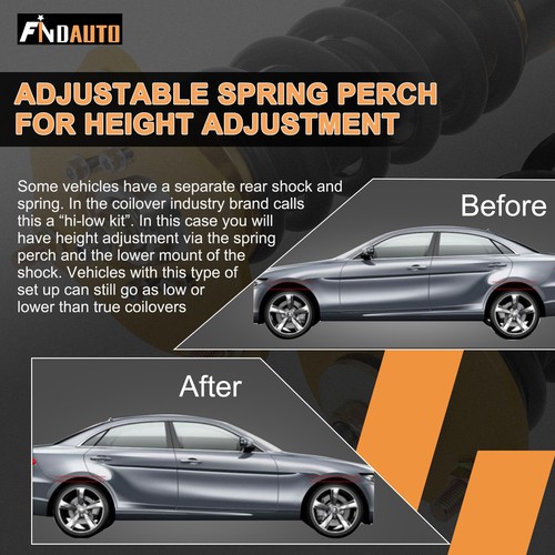 Coilovers For 2013-2017 Honda Accord Struts Suspension Springs Kits Adj Height - Picture 6 of 11