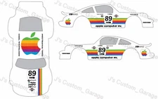 Universal apple computer porsche 1/64 custom water slide decal for hot wheels