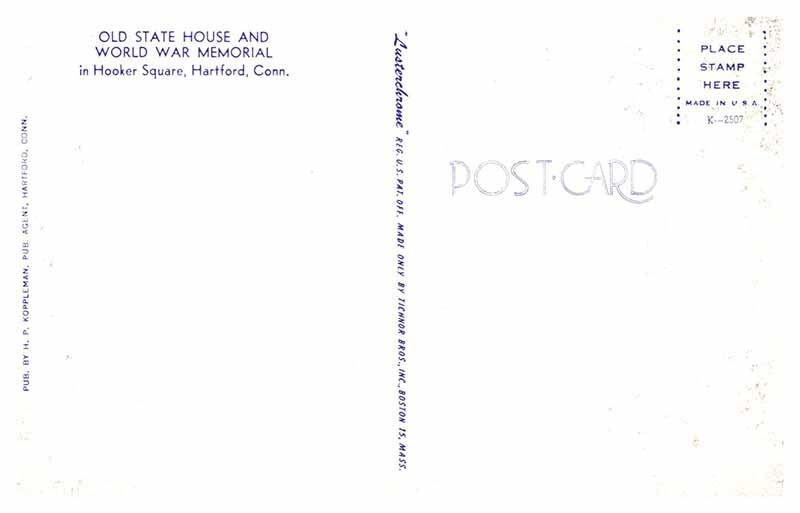 Postcard BUILDING SCENE Hartford Connecticut CT 10/19 AT5433 eBay