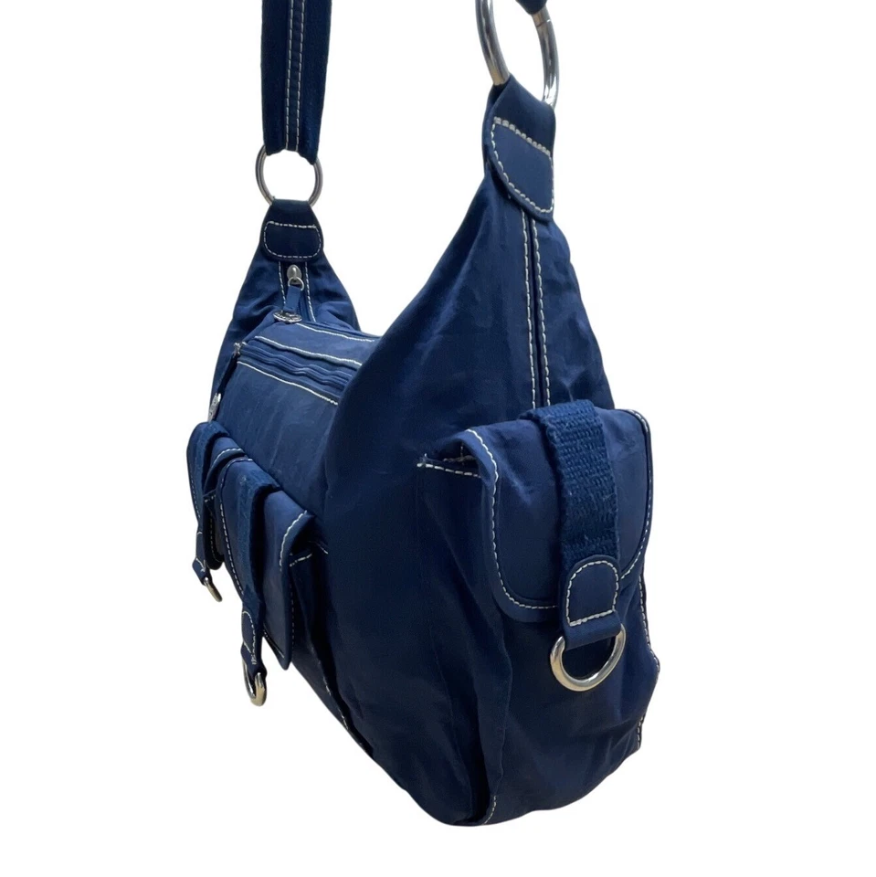 Travelon 海军蓝尼龙多个口袋和可调节肩带斜挎包,尺寸 M — 第 3/4 张图片