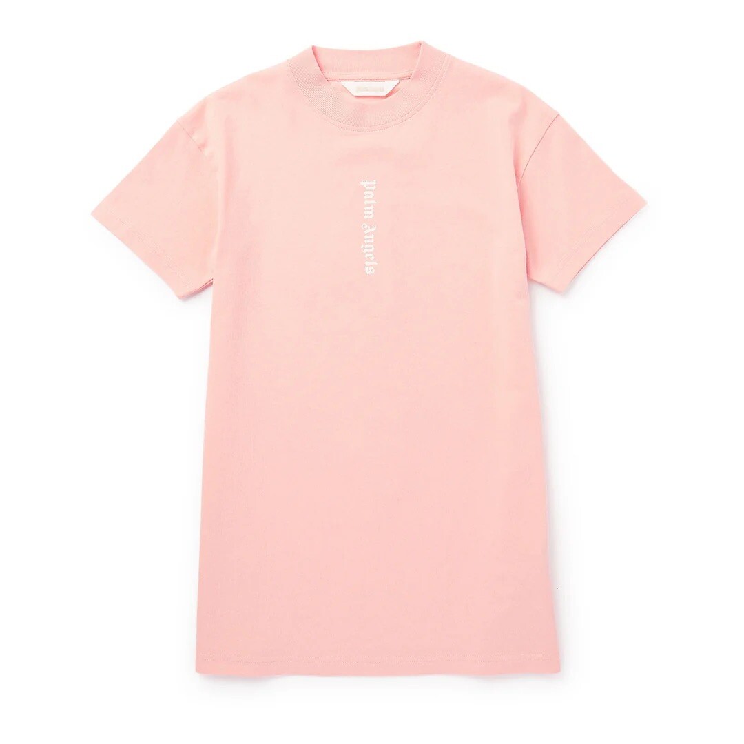 palm angels t shirt dress Palm Angels Girls AOP Palms T-Shirt Dress in Ivory