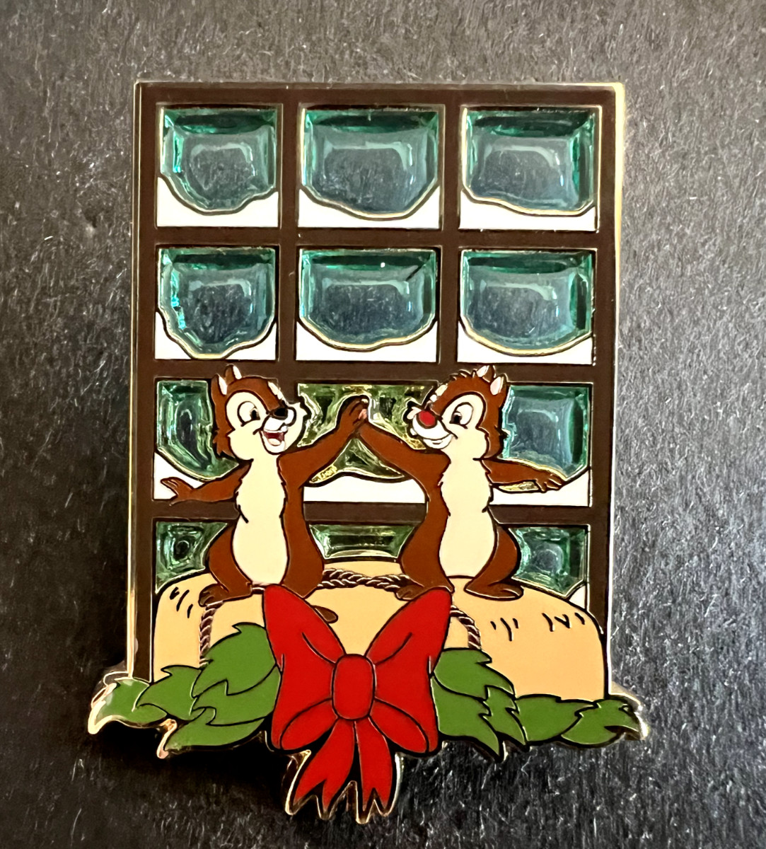 Chip & Dale Advent Calendar  Christmas Carol Stained Glass Disney Pin 168870