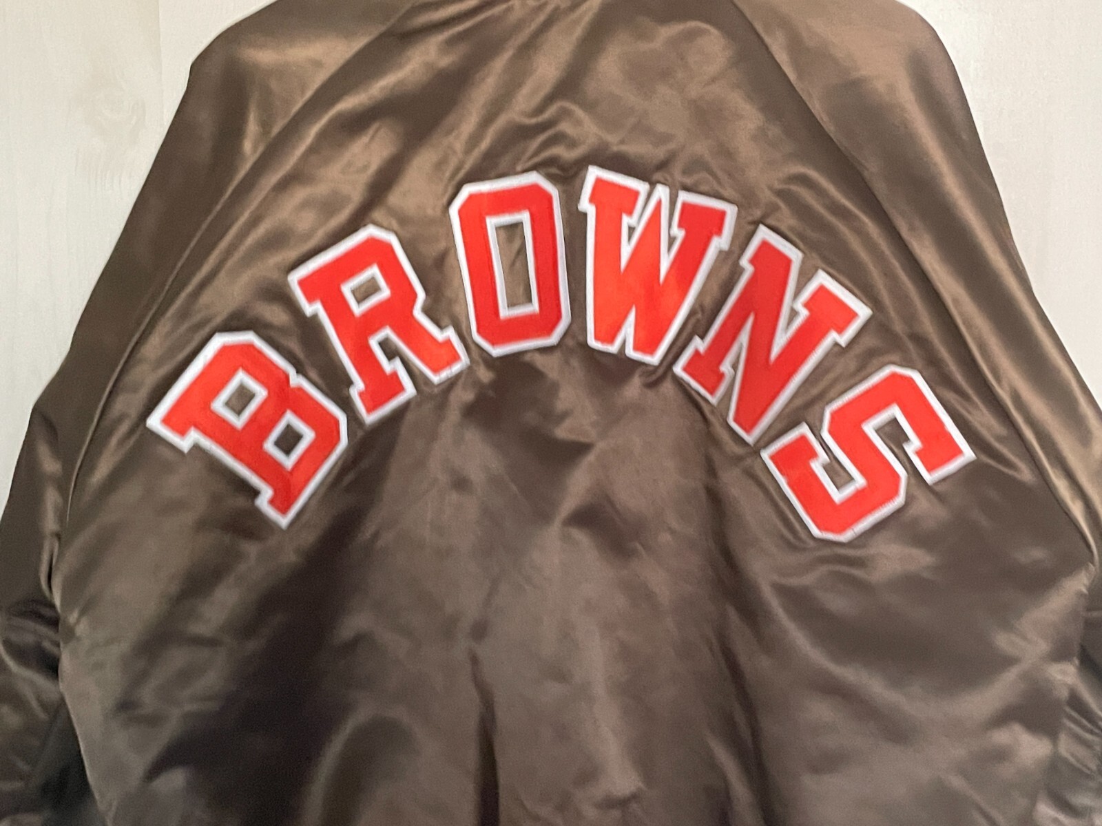 VTG 80s Chalk Line 2XL Cleveland Browns Satin Jacket NFL Mens Brown USA