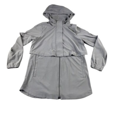 ジル　ライトグレーXS J Jill Womens SzXS Gray Hooded Athletic Spring Jacket, Parka