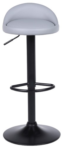 3 x Bar Stools Faux Leather Kitchen Low Back Breakfast Bar Chair GREY, BLACK - Picture 12 of 36