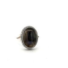 Sterling Silver Labradorite Ring Size 10.5 -Stone 13 x 18mm