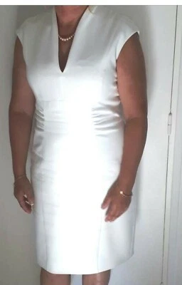 ROBE KAREN MILLEN TAILLE 44 BLANC PORTEE 1 FOIS PARFAIT ETAT UK SIZE 16 - Photo 1/4