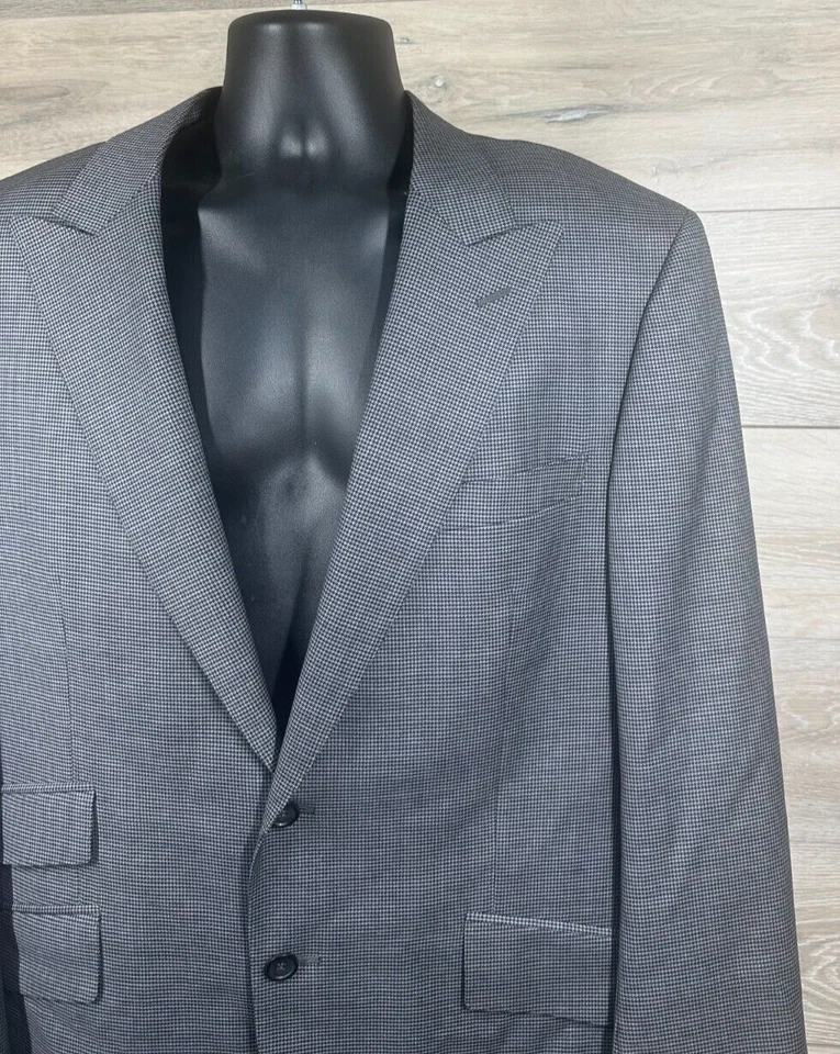 COLECCIÓN VERSACE Traje Pata de Gallo Gris Excelente Estado EU54R/US44R ITALIA Foto 2 de 4