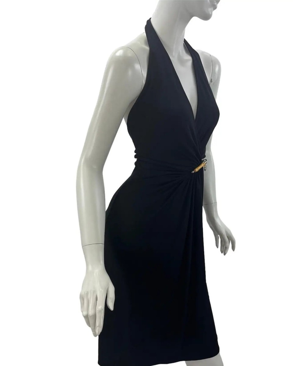 NWT 2006 Vintage Gucci Wrap Effect Black Dress Open Back and NWT 2006 Vintage Gucci Wrap Effect Black Dress Open Back and