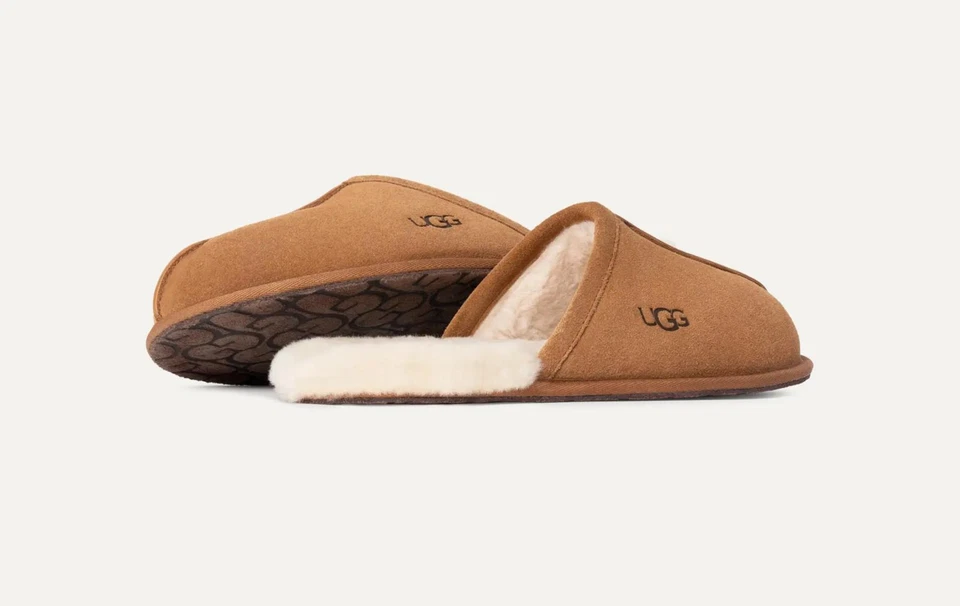 UGG Men's Scuff Slip-on Full-grain Leather Upper Foam Footbed - Chestnut Size 16 - Image 2 of 2