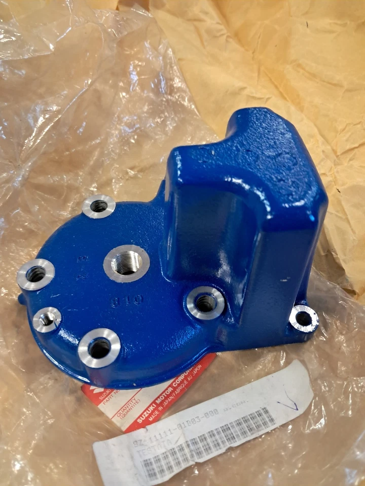 TESTATA HEAD SUZUKI RM 125 1987  G COLORE BLU NUOVA ORIGINALE - Immagine 4 di 4