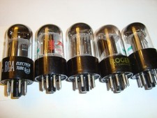 One Lot of Five Assorted 6SN7GTB Tubes