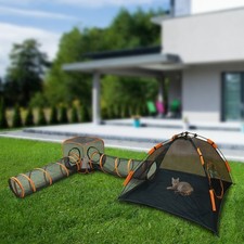 Outdoor Cat Enclosures Pop Up Pet Tent Cat Playpen Portable With Cat Tunnel