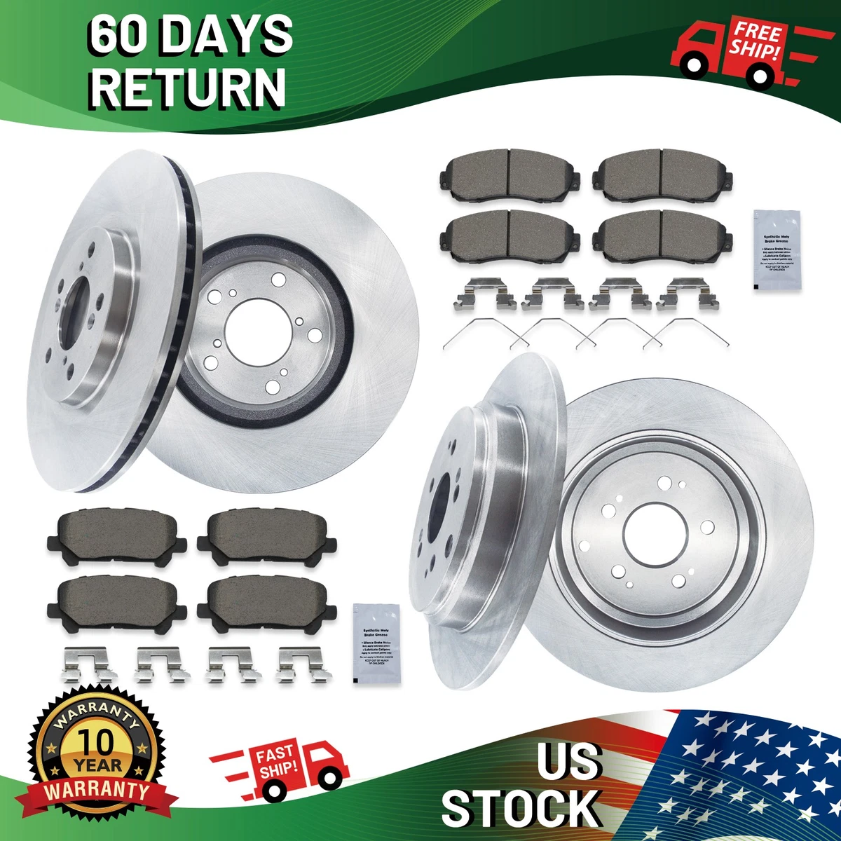 Kit COMPLETO De Frenos Delanteros Para Honda Odyssey 2011-2014: Pastillas Cerámicas + 2 Discos/rotors Ventilados De 12.6 Pulgadas (320mm)