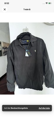 Polo Ralph Lauren Herren Daunenjacke Schwarz gefüttert Logo Reißverschluss Gr. L