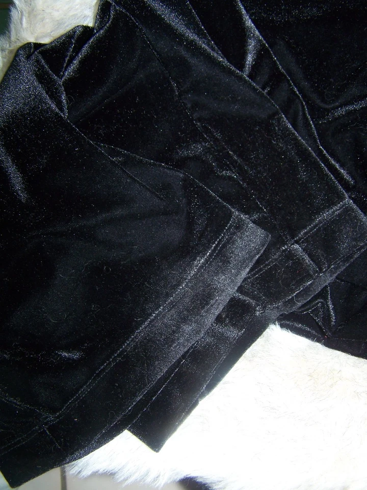 Pantalones Elementz Terciopelo Cómodos Medianos Acogedores Pierna Fiesta Vacaciones Negros Foto 3 de 4