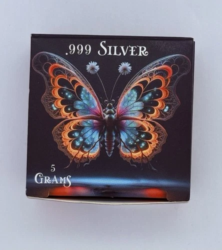 5 Gram Pan Silver Butterfly .999 Silver. 3000 Minted CB506
