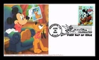 US COVER MICKEY MOUSE AND PLUTO ART OF DISNEY CELEBRATION FIRST DAY ISSUE