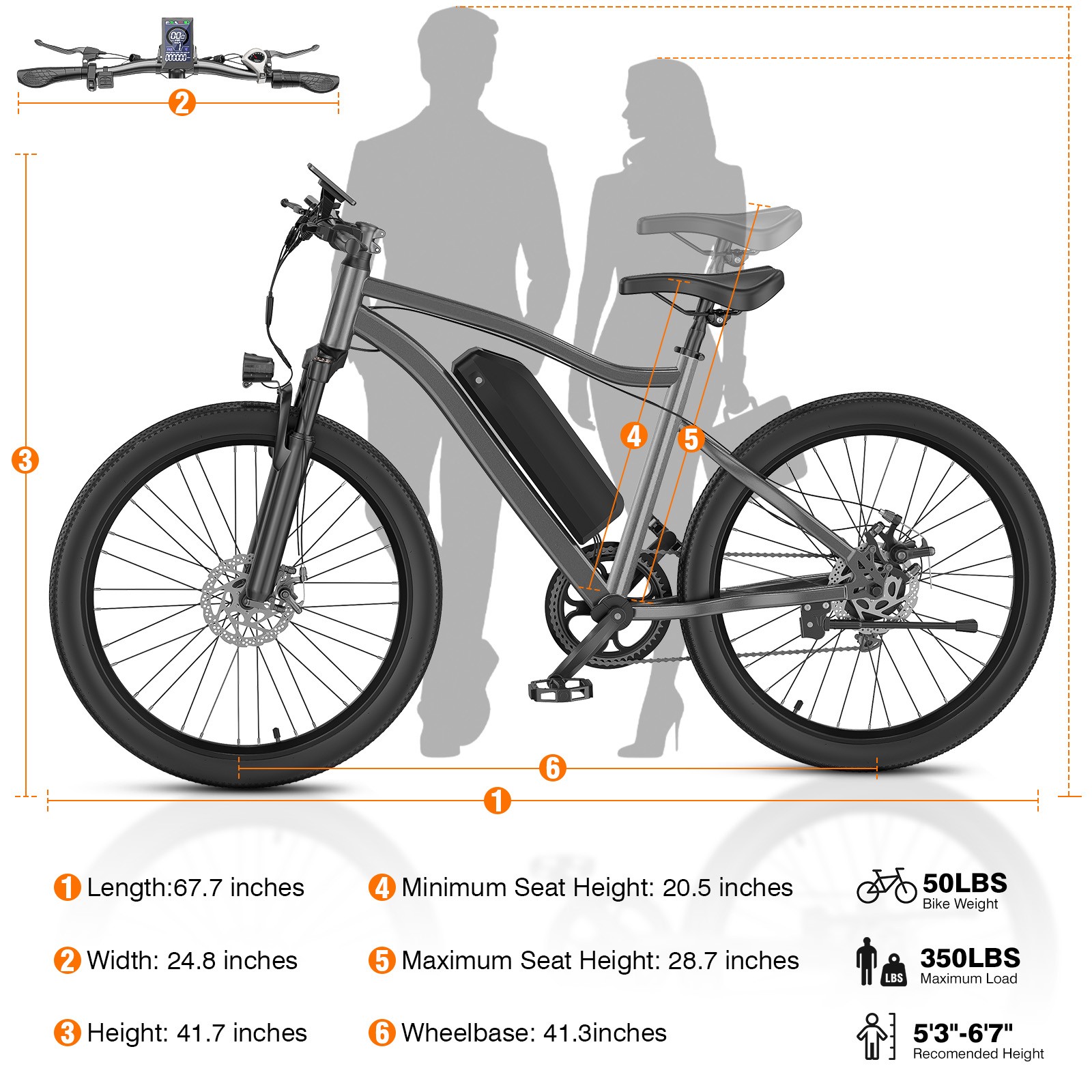 Electric Bike 720W Electric Bicycle 36V 26"Road Bike Adult UL 2849 Certified USA