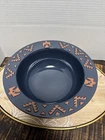 VTG Frankoma Thunderbird Design Large Bowl Navy Blue 10 1/2 Inch Diameter USA