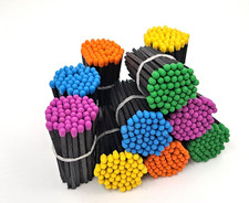 500 Colored Tip Black Wooden Candle Matches, 5 Colors, 4,7 cm 1.85"