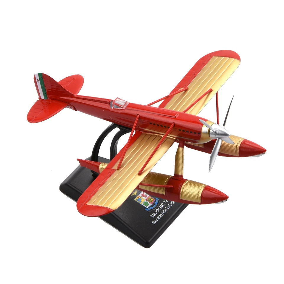 12cm Diecast Alloy 1/72 Scale WWI Italy Macchi MC72 Racing Seaplane Model Gift - Image 2 of 4