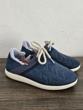 New Tag Olukai Comfort Sneakers Slipper Womens 7 Blue Sherpa Lace Up Logo Mahiki