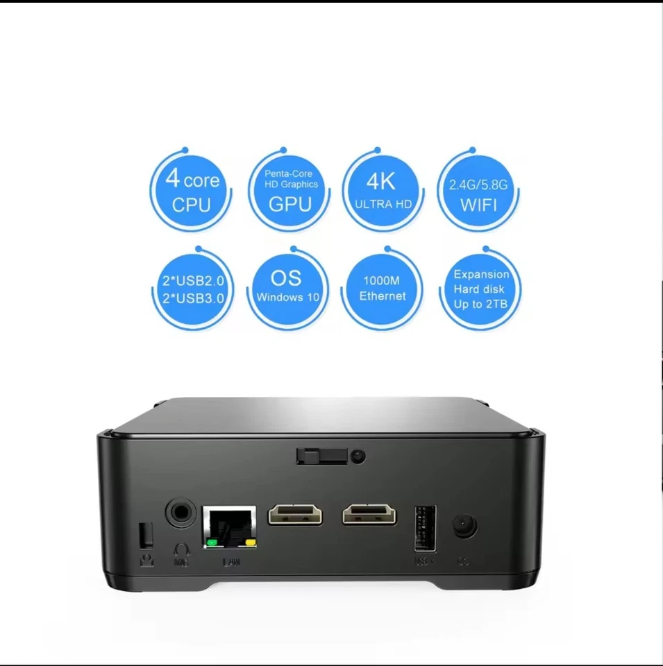 ACEPC GK3V Mini PC intel Celeron J4125 12GB Ram 128GB Storage Win 10 pro - Image 4 of 4