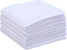 Men's Handkerchiefs 16 inches, 100 Cotton Handkerchiefs for Men, Soft White Han